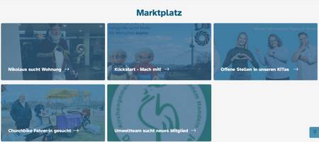 Zu sehen sind verschiedene Buttons mit Angeboten zum Mitmachen.