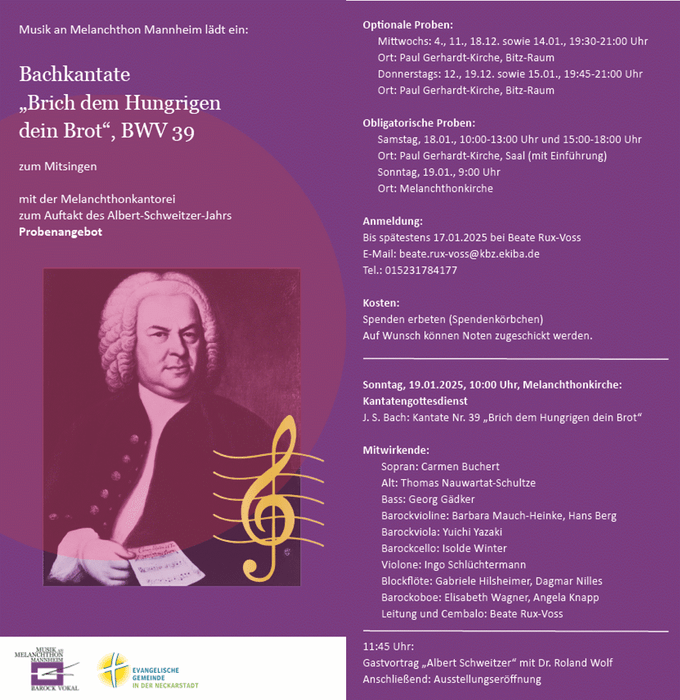 Plakat zum Konzert von Barock Vokal im Januar 2025