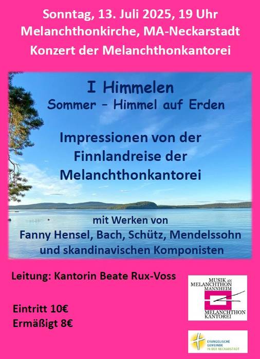 Plakat für Konzert I Himmelen der Melanchthonkantorei im Juli 2025