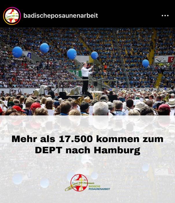 Plakat als Werbung für die badische Posaunenarbeit
