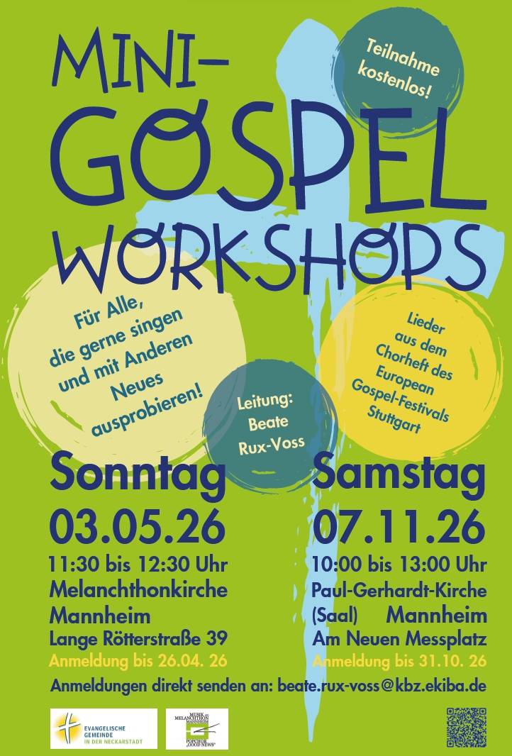 Plakat: Gospel-Workshop am 3. Mai 2026