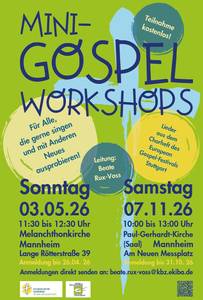 Plakat: Gospel-Workshop am 3. Mai 2026
