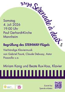 Der neue Flügel erklingt im Konzert am 4.7.